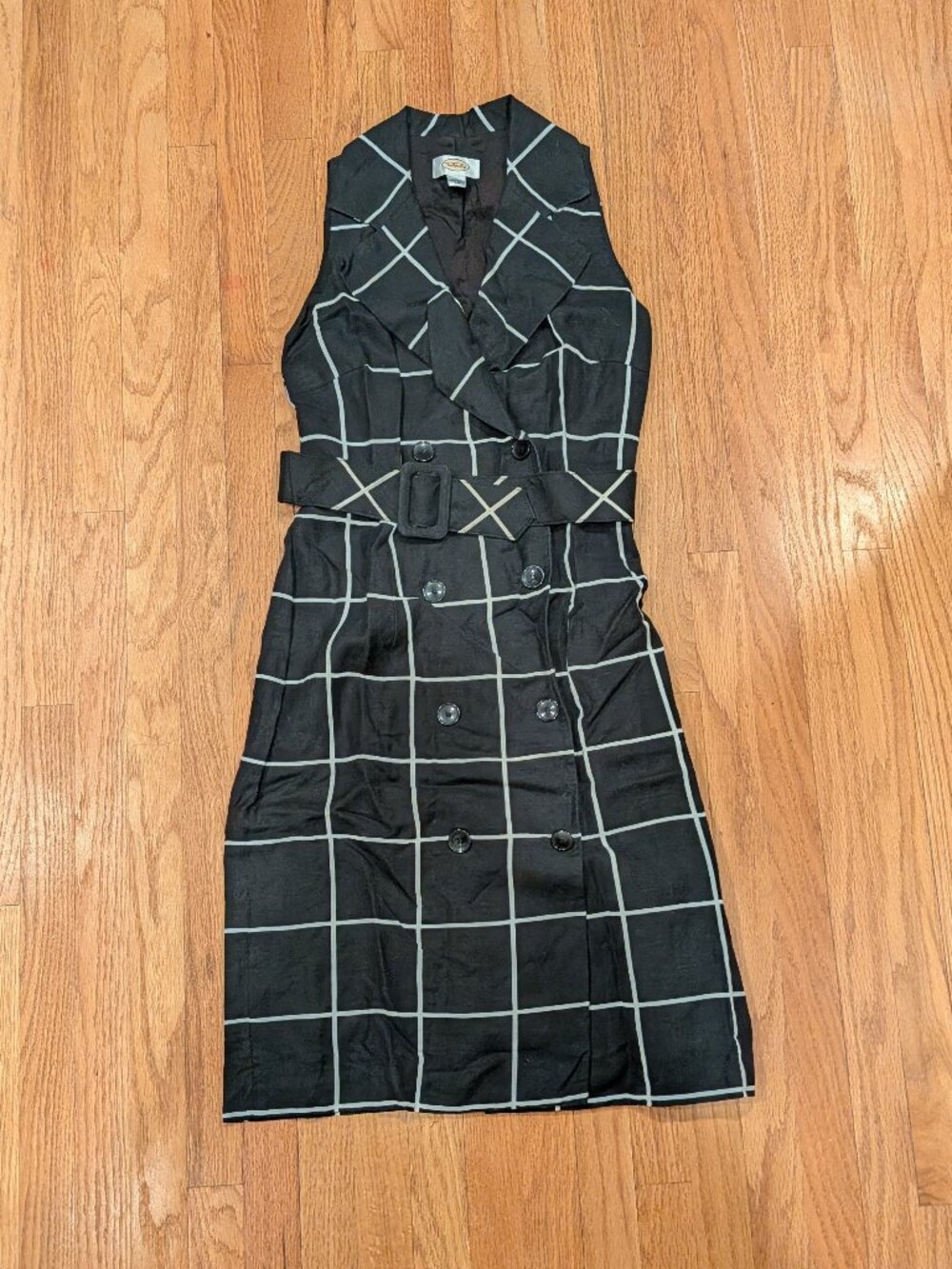 Talbot's Linen Windowpane Check Dress, 6